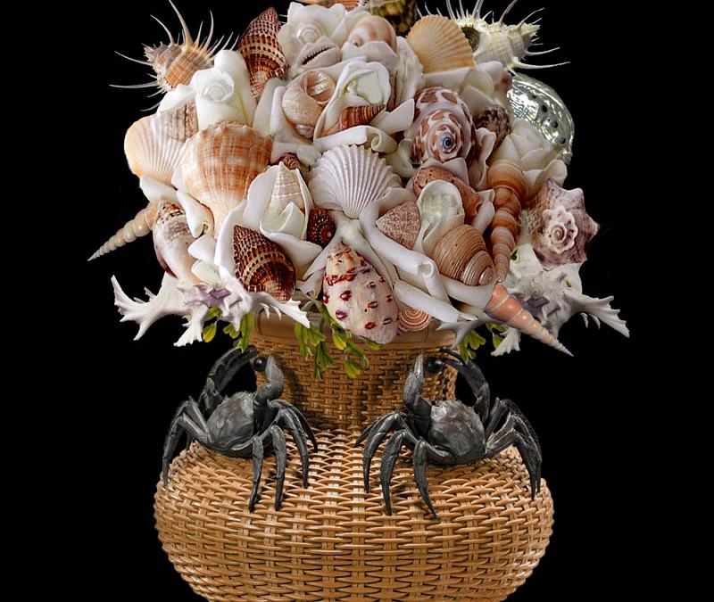 Crab Vase and Shells
