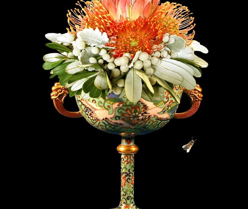 Cloisonné Goblet with Protea